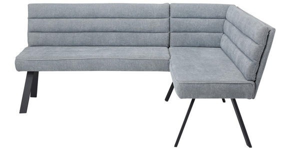 ECKBANK 195/155 cm  in Blau, Grau, Schwarz  - Blau/Schwarz, Design, Textil/Metall (195/155cm) - Cantus