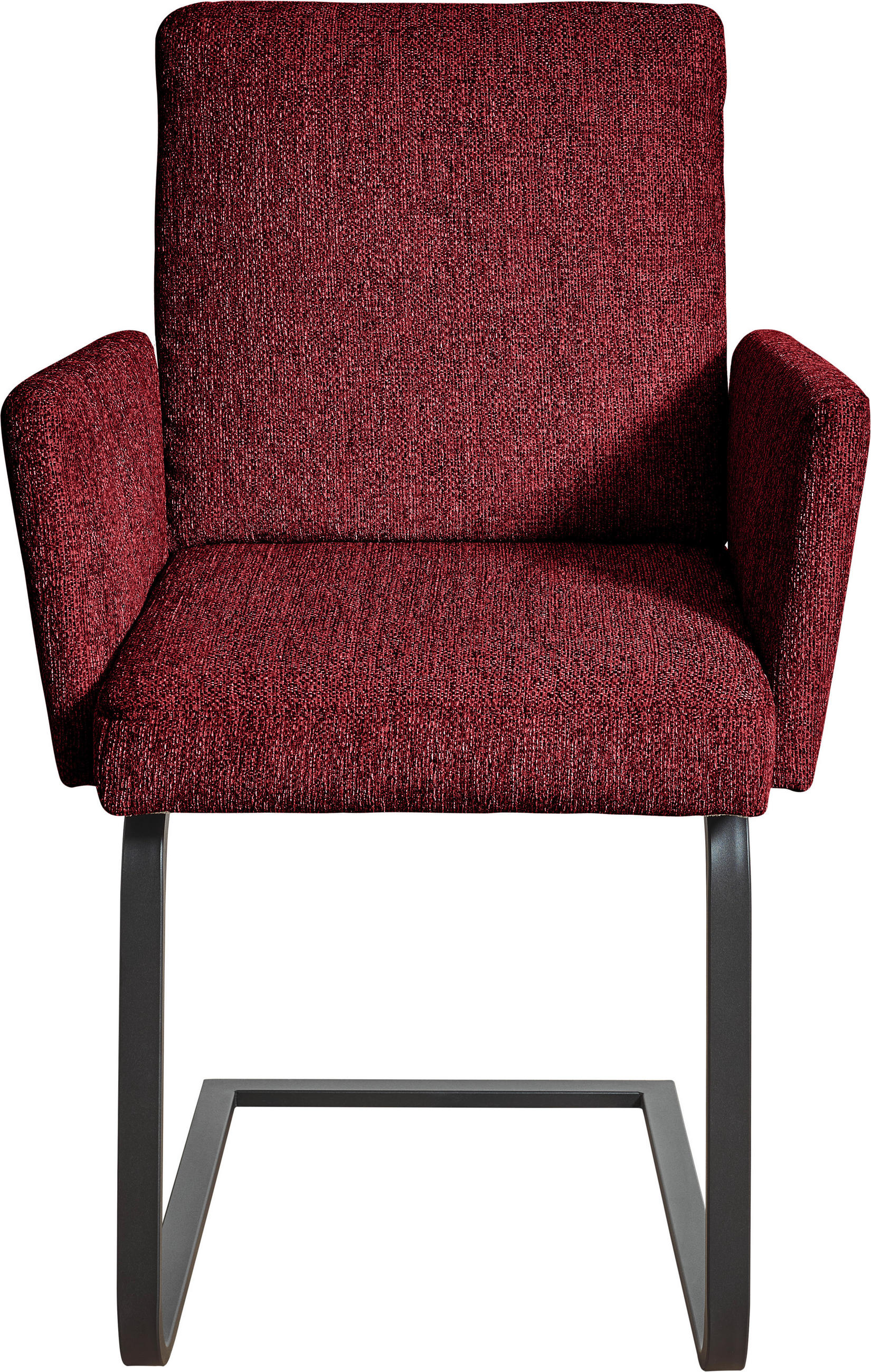 ARMLEHNSTUHL  in Stahl Chenille  - Rot/Schwarz, Design, Textil/Metall (56/92/60cm) - Dieter Knoll