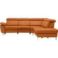 ECKSOFA in Flachgewebe, Mikrofaser Terracotta  271/239 cm  - Beige/Terracotta, Design, Textil/Metall (271/239cm) - Cantus