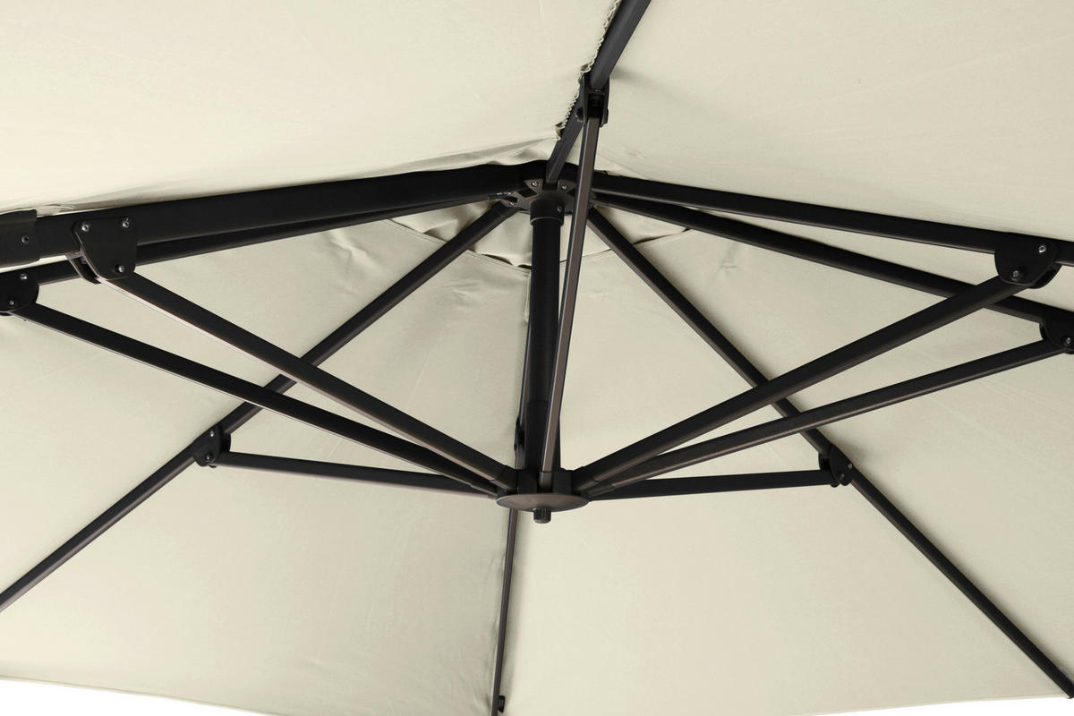 AMPELSCHIRM 300 cm  - Anthrazit/Creme, KONVENTIONELL, Textil/Metall (300/300cm) - Siena Garden