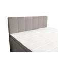 BOXSPRINGBETT 140/200 cm,  in Hellgrau, gepolstertes Kopfteil, Bettkasten, Topper, Matratzen, H2 + H3 = mittel + fest  - Hellgrau/Schwarz, KONVENTIONELL, Kunststoff/Textil (140/200cm) - Esposa