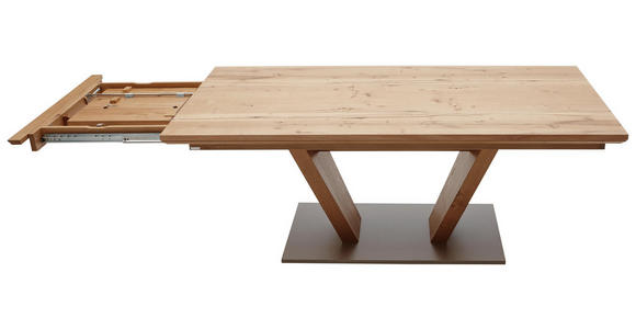 ESSTISCH Eiche furniert rechteckig Edelstahlfarben, Eichefarben - Edelstahlfarben/Eichefarben, Design, Holz/Metall (200/100/76cm) - Dieter Knoll