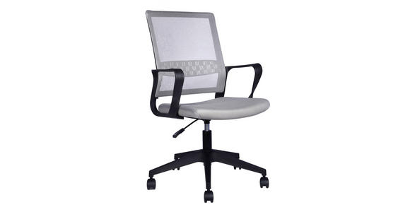 DREHSTUHL  in Netzbespannung Grau, Schwarz  - Schwarz/Grau, Design, Holz/Kunststoff (54/91/101/60cm) - Carryhome