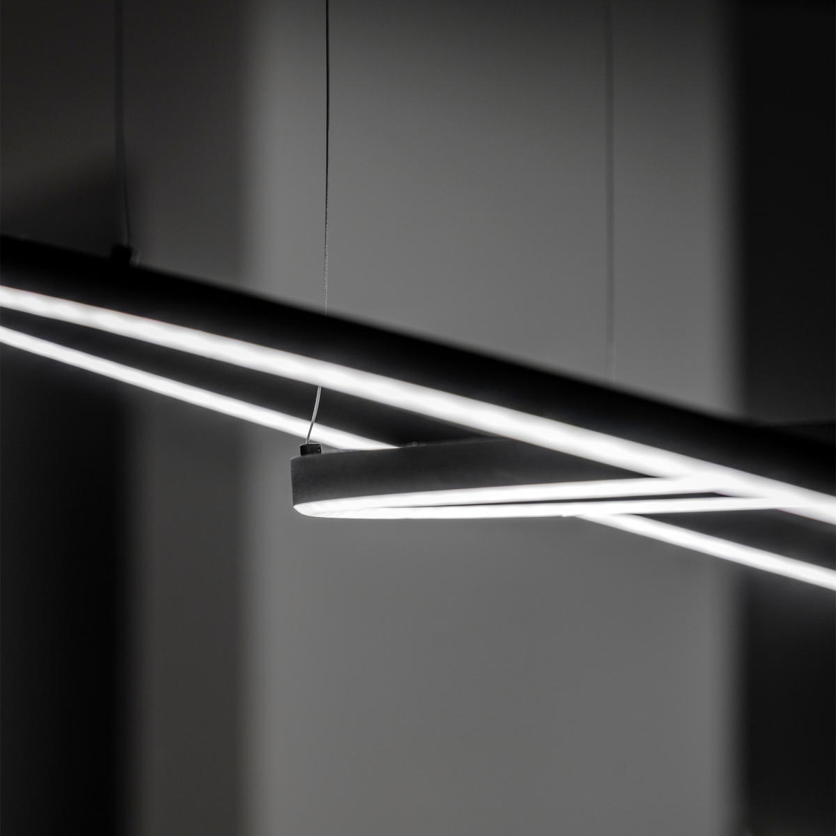 LED-HÄNGELEUCHTE 90/27,5/202,5 cm  - Schwarz, Design, Kunststoff/Metall (90/27,5/202,5cm) - Ideal Lux