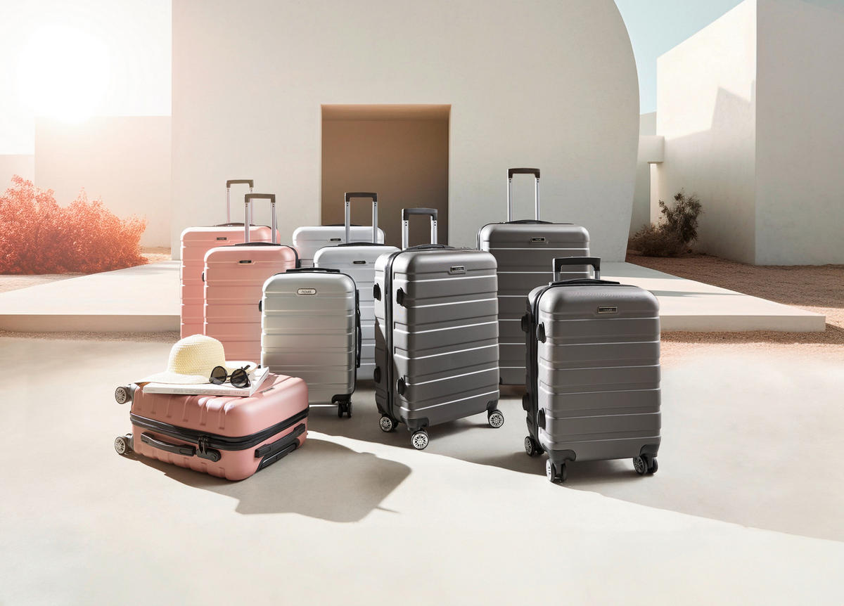 REISEKOFFERSET Dunkelgrau 3-teilig  - Dunkelgrau, Basics, Kunststoff/Metall - Novel