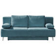 SCHLAFSOFA Spicy Cord Petrol  inkl. Rückenkissen, Armlehnenkissen, Bettkasten, Schlaffunktion  - Petrol, MODERN, Textil/Metall (193/85/88cm) - Novel