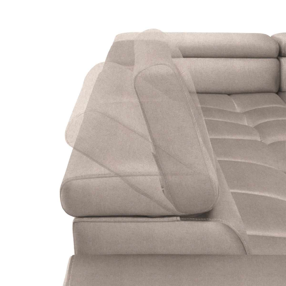 ECKSOFA in Webstoff Beige  - Currygelb/Beige, Design, Textil/Metall (300/216cm) - Welnova