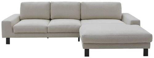 ECKSOFA Hellgrau Webstoff, Bouclé  - Hellgrau/Schwarz, Design, Textil/Metall (336/189cm) - Dieter Knoll