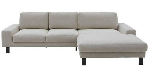 ECKSOFA Hellgrau Webstoff, Bouclé  - Hellgrau/Schwarz, Design, Textil/Metall (336/189cm) - Dieter Knoll