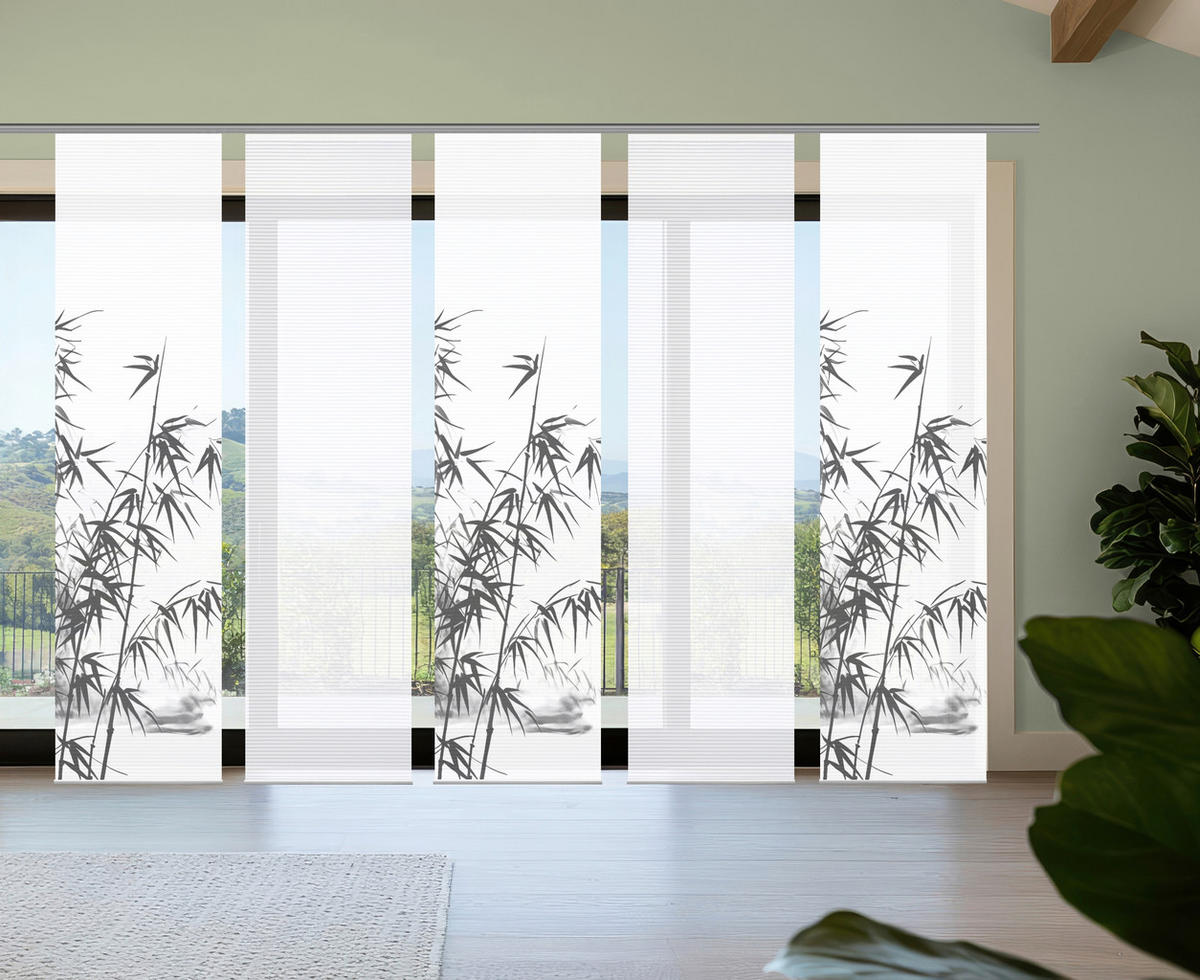 FLÄCHENVORHANG in Weiß, Grau Hochglanz blickdicht  - Grau Hochglanz/Weiß, Natur, Textil (60/245cm)