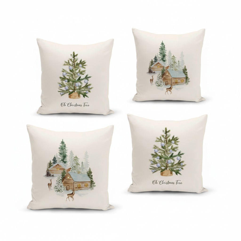 KISSENBEZUG-SET Artfchrst4-24 43/43 cm  - Multicolor, Basics, Textil (43/43cm) - X-Mas