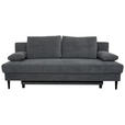 SCHLAFSOFA mit Rücken echt, Schlafen auf Sitzhöhe, Liegefunktion Webstoff Dunkelgrau - Dunkelgrau/Schwarz, KONVENTIONELL, Holz/Kunststoff (199/88/88cm) - Carryhome