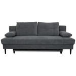 SCHLAFSOFA  mit Rücken echt, Schlafen auf Sitzhöhe, Liegefunktion Webstoff Dunkelgrau  - Dunkelgrau/Schwarz, KONVENTIONELL, Holz/Kunststoff (199/88/88cm) - Carryhome