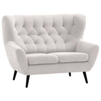 2-SITZER-SOFA Flachgewebe Beige  - Beige/Schwarz, Design, Holz/Textil (137/101/95cm) - Stylife