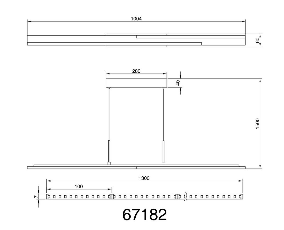 LED-HÄNGELEUCHTE 100,4/6/150 cm  - Dunkelbraun/Schwarz, Design, Kunststoff/Metall (100,4/6/150cm) - Globo