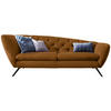 CHESTERFIELD-SOFA  in Mikrofaser Gelb, Orange  - Gelb/Schwarz, Design, Textil/Metall (223/84/90cm) - Pure Home Lifestyle
