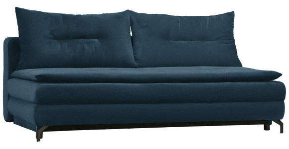 SCHLAFSOFA in Flachgewebe Blau  - Blau/Schwarz, MODERN, Textil/Metall (208/73/92/102cm) - Novel