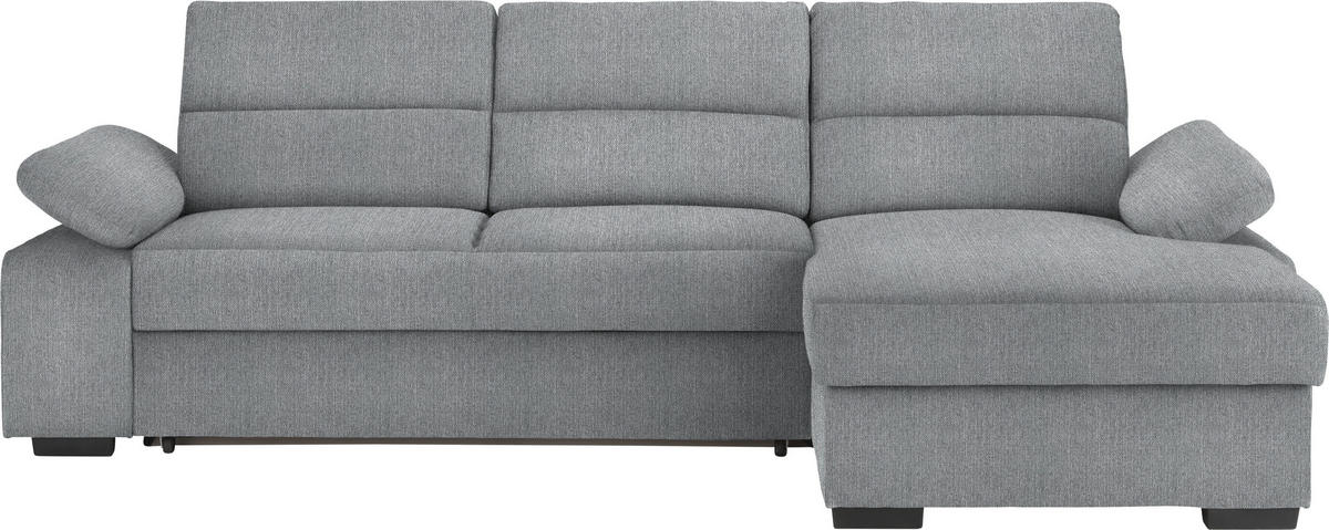 ECKSOFA Grau Webstoff  - Dunkelbraun/Grau, KONVENTIONELL, Kunststoff/Textil (258/166cm) - Cantus