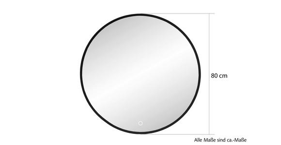 BADEZIMMERSPIEGEL 80/80/3 cm  - Schwarz, KONVENTIONELL, Glas/Metall (80/80/3cm) - Xora