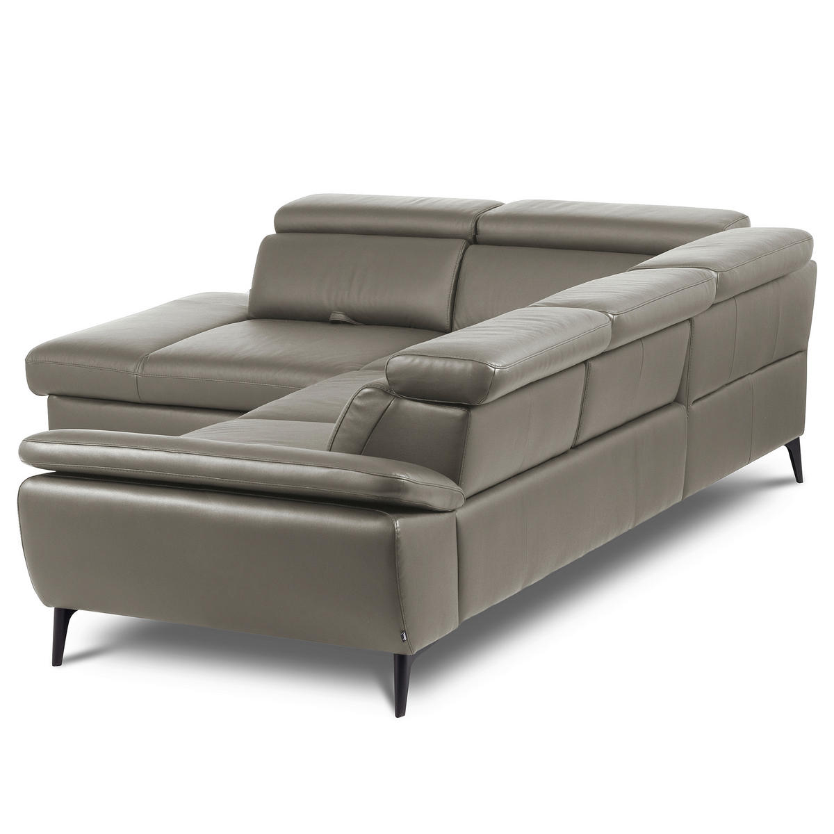 ECKSOFA  in Lederlook Echtleder Schlammfarben  220/274 cm  - Schlammfarben/Schwarz, Design, Leder/Textil (220/274cm) - Livetastic