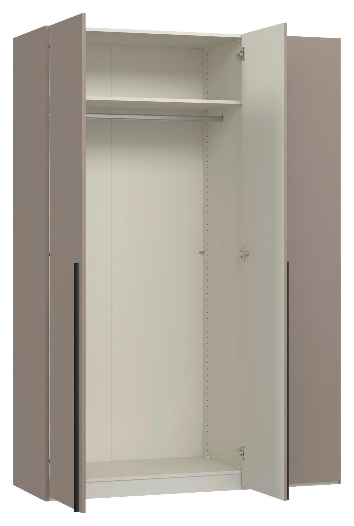 DREHTÜRENSCHRANK 152/220/59 cm,  in Hellbraun, 3-türig  - Hellbraun/Schwarz, Design, Holzwerkstoff/Metall (152/220/59cm) - Jutzler