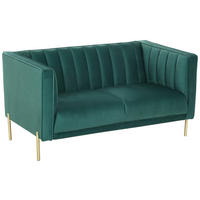 2-SITZER-SOFA Samt Grün  - Goldfarben/Grün, Design, Textil/Metall (144/75/85cm) - Livetastic