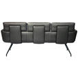 SITZBANK 200/91/70 cm Echtleder Schwarz  - Schwarz, Design, Leder/Metall (200/91/70cm) - Dieter Knoll