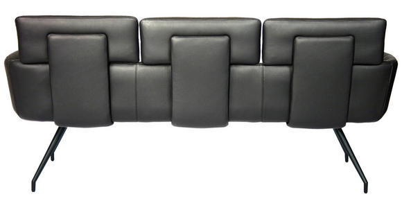 SITZBANK 200/91/70 cm Echtleder Schwarz  - Schwarz, Design, Leder/Metall (200/91/70cm) - Dieter Knoll