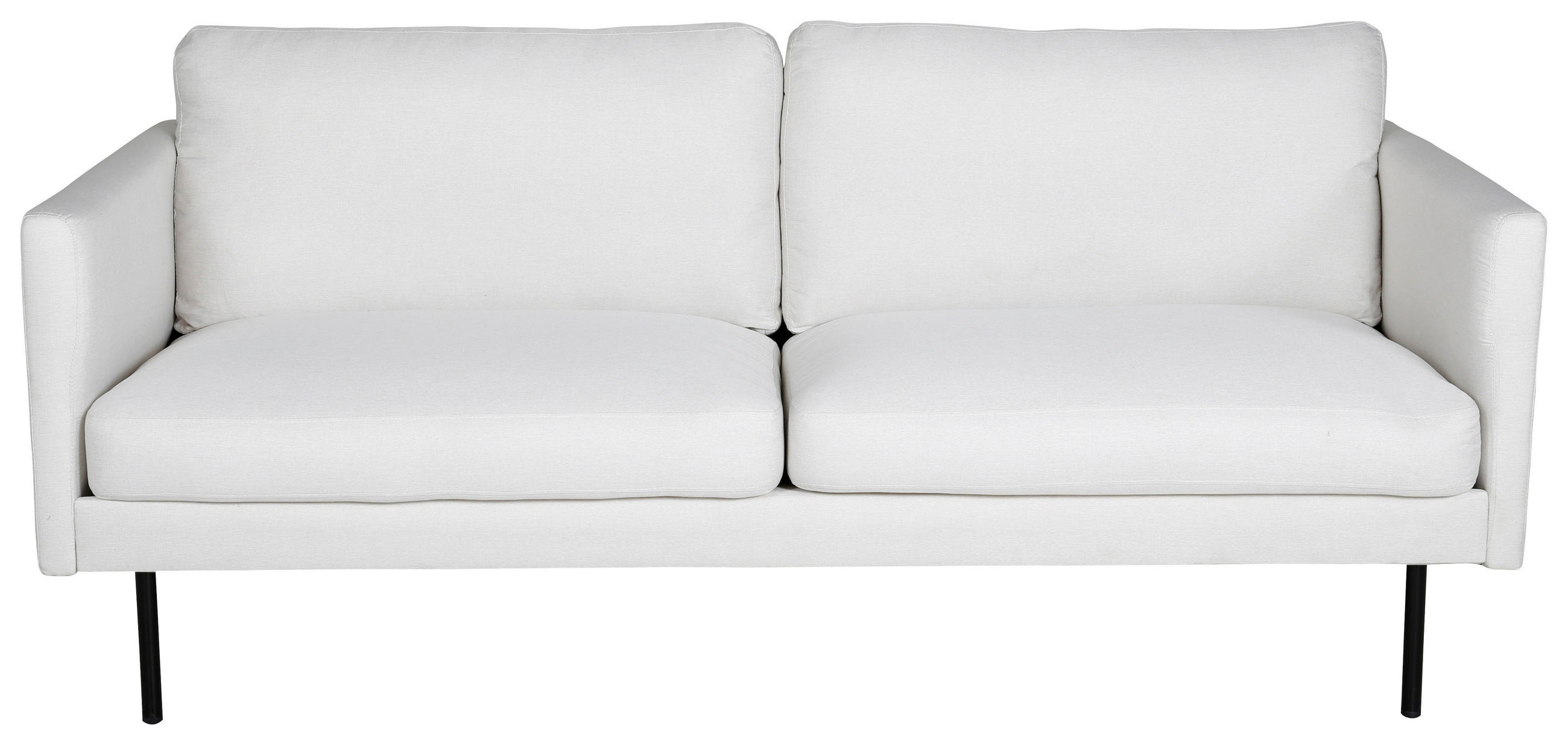 2-SITZER-SOFA Creme, Schwarz  - Creme/Schwarz, Design, Textil/Metall (180/78/80cm) - Livetastic