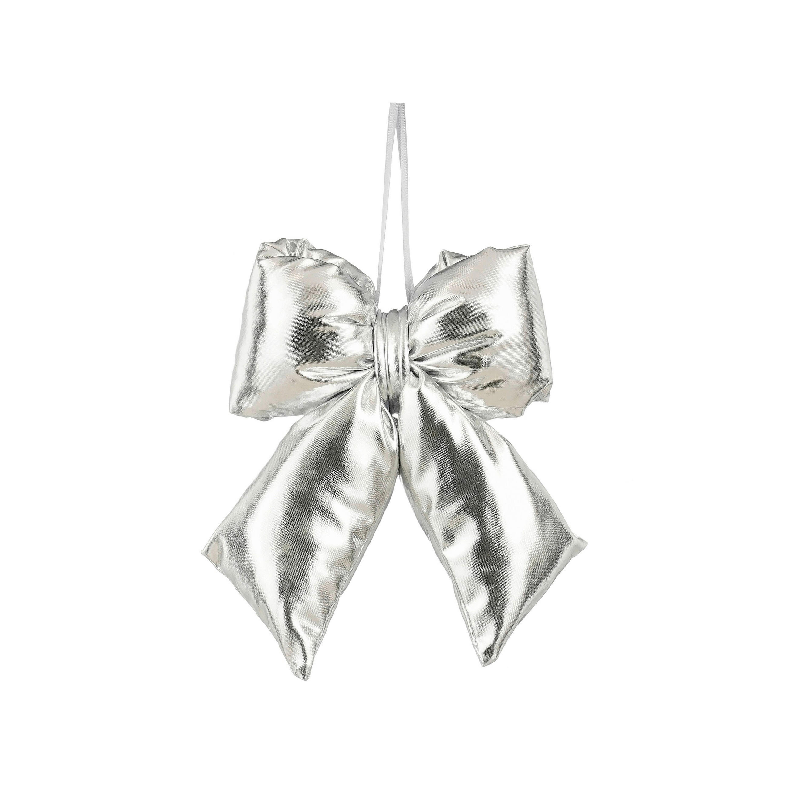 KARÁCSONYFADÍSZ - ezüstszínű, Basics, textil (20/14/5cm)