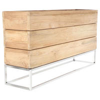 HOCHBEET Mini garden  - Edelstahlfarben/Teakfarben, MODERN, Holz/Metall (100/53/25cm) - Jan Kurtz