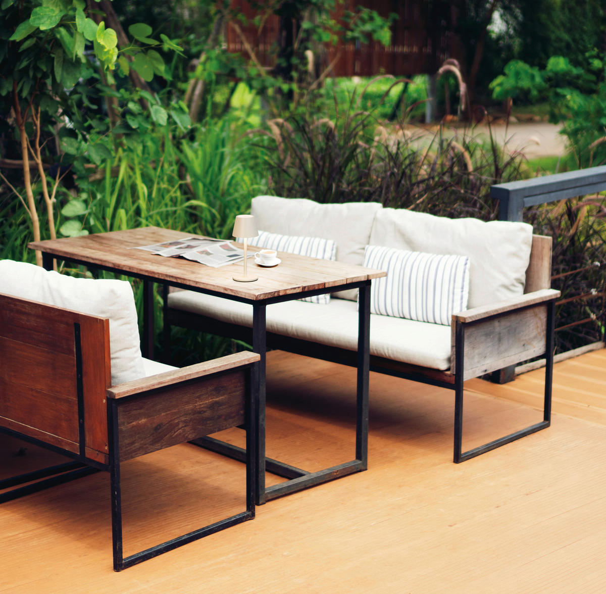 AKKU-TISCHLEUCHTE Salerno 8,5/20 cm  - Rostfarben/Beige, Design, Metall (8,5/20cm)