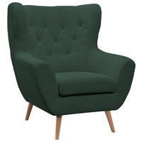 SESSEL in Cord Grün  - Eichefarben/Grün, Design, Holz/Textil (87/101/95cm) - Stylife