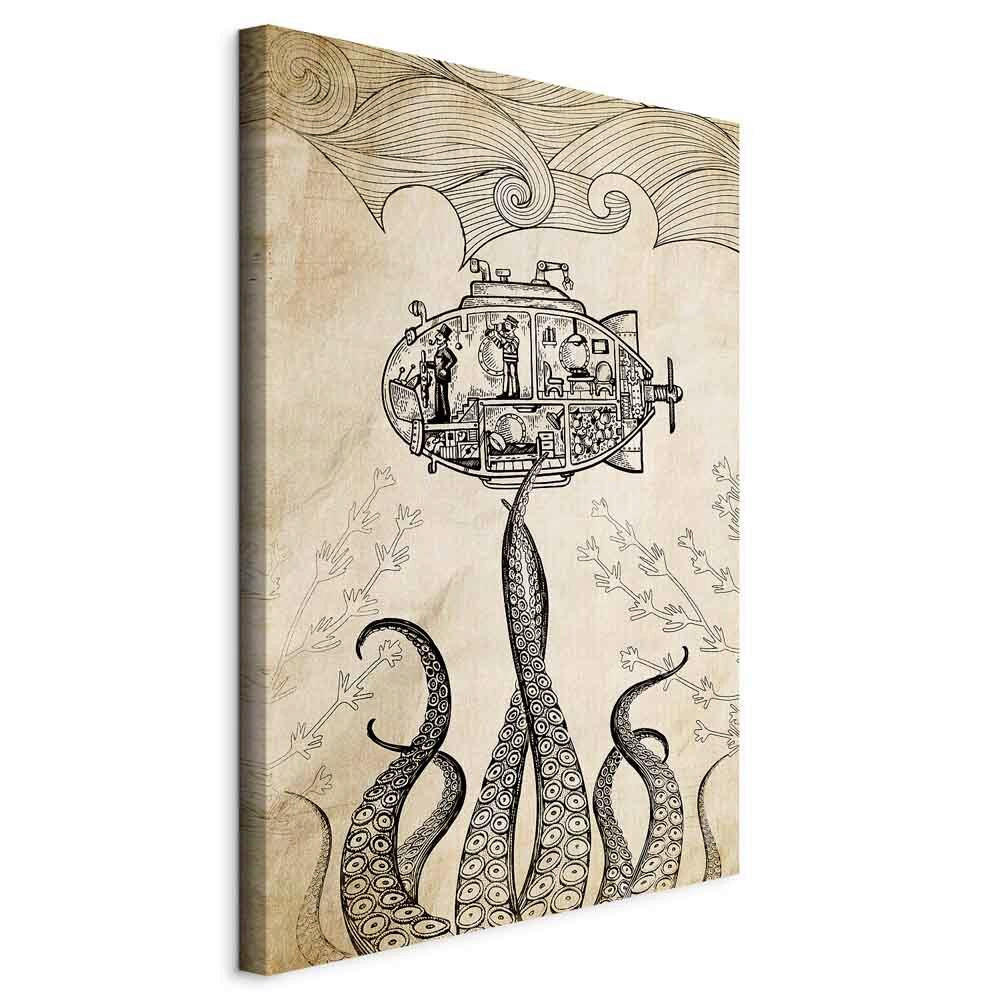 LEINWANDBILD Abstraktes, Tiere 80/120/1.2 cm  - Schwarz/Cappuccino, Basics, Holz/Textil (80/120/1.2cm) - artgeist