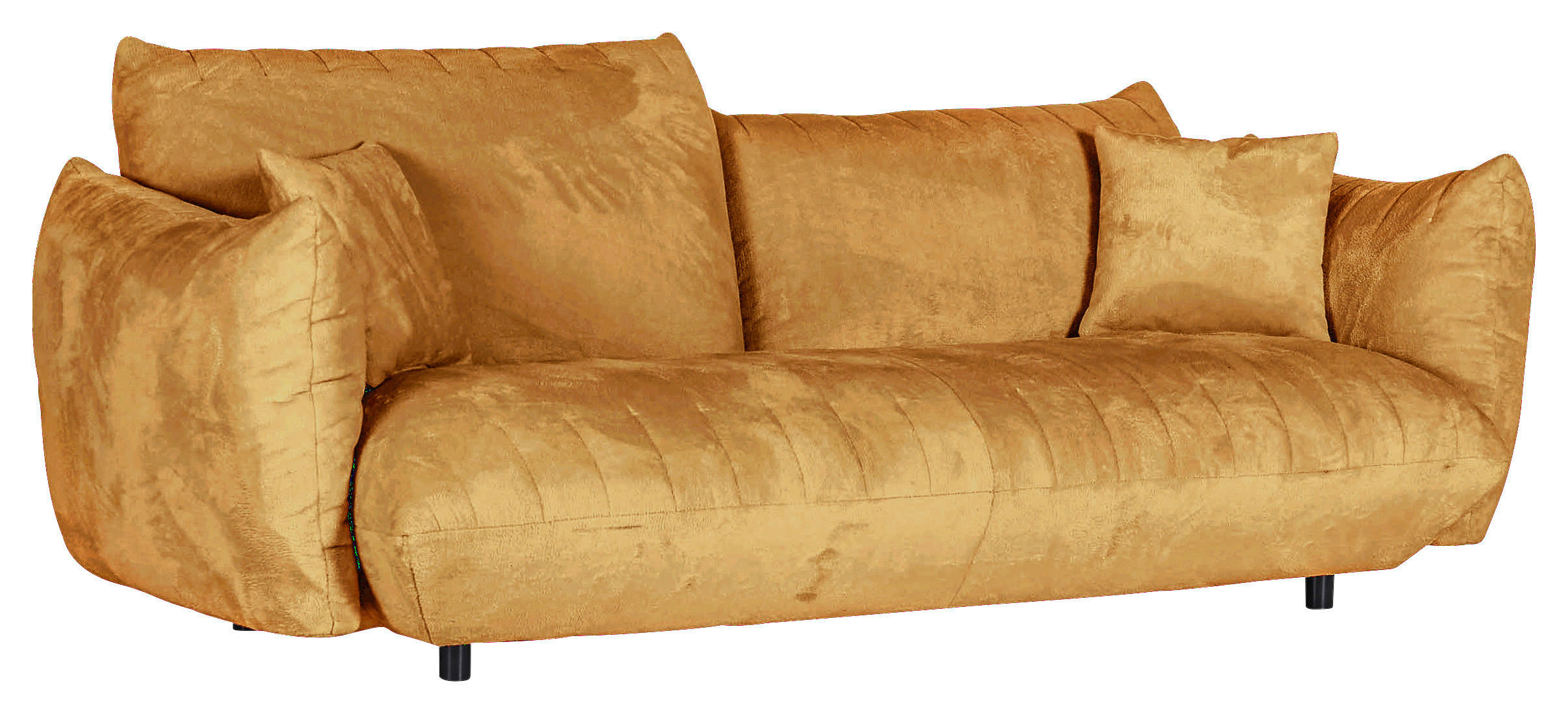 BIG SOFFA i plysch orange  - orange/svart, Klassisk, textil/plast (240/78/107cm) - MID.YOU
