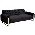 3-SITZER-SOFA  in Velours Schwarz  - Goldfarben/Schwarz, KONVENTIONELL, Textil/Metall (264/90/97cm) - Carryhome