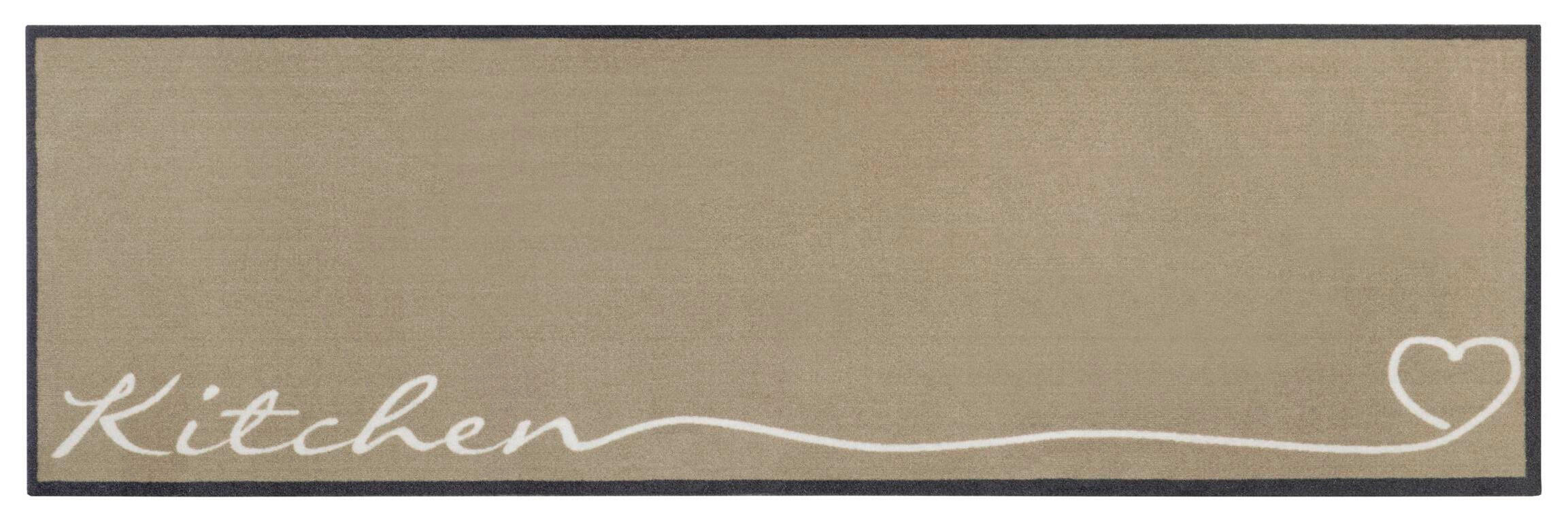 Ästhetisch: Küchenläufer (rech 50/150 cm Cook & Clean Weiß, Hellbraun  - Hellbraun/Weiß, Design, Kunststoff/Textil (50/150cm)
