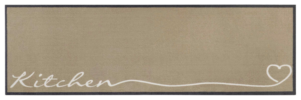 Ästhetisch: Küchenläufer (rech 50/150 cm Cook & Clean Weiß, Hellbraun  - Hellbraun/Weiß, Design, Kunststoff/Textil (50/150cm)