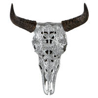 DEKOSCHÄDEL  - Silberfarben/Braun, Kunststoff (37/45/21cm) - Ambia Home