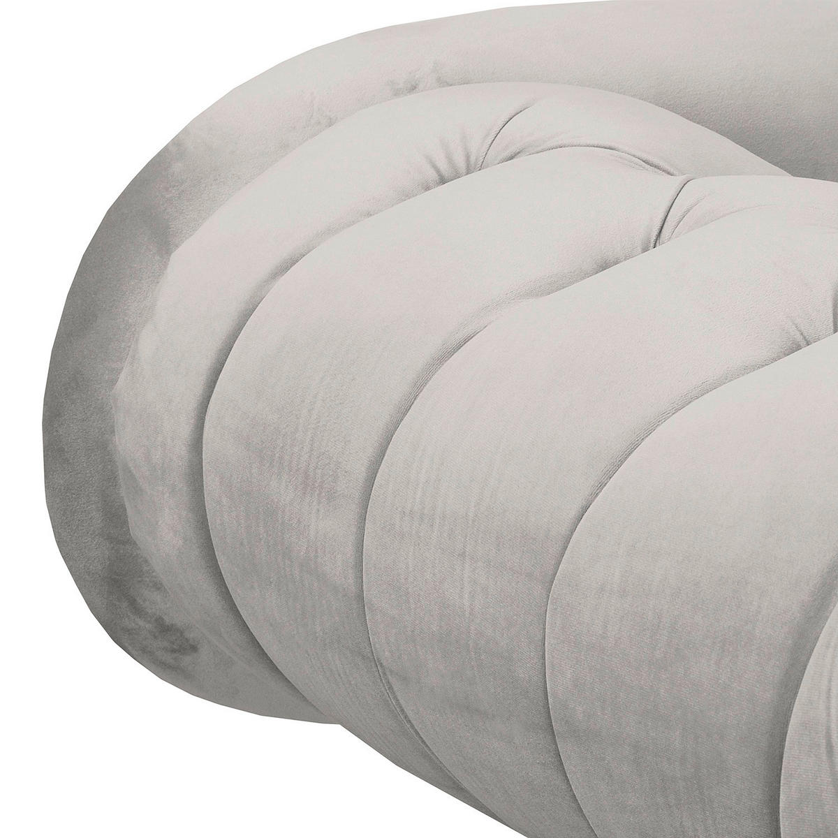 RÉCAMIERE Samt Grau  - Braun/Grau, Design, Holz/Textil (185/93/75cm) - Livetastic