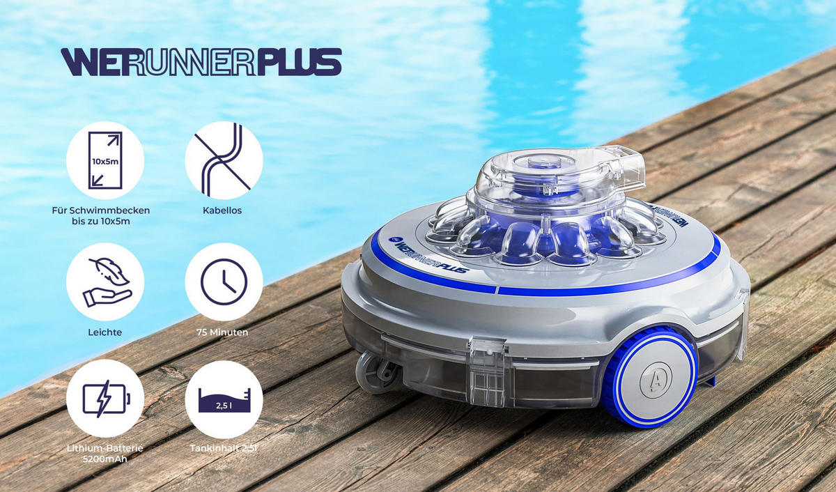 POOLROBOTER RBR75  - Blau/Grau, KONVENTIONELL, Kunststoff (35/35/18cm) - Gre