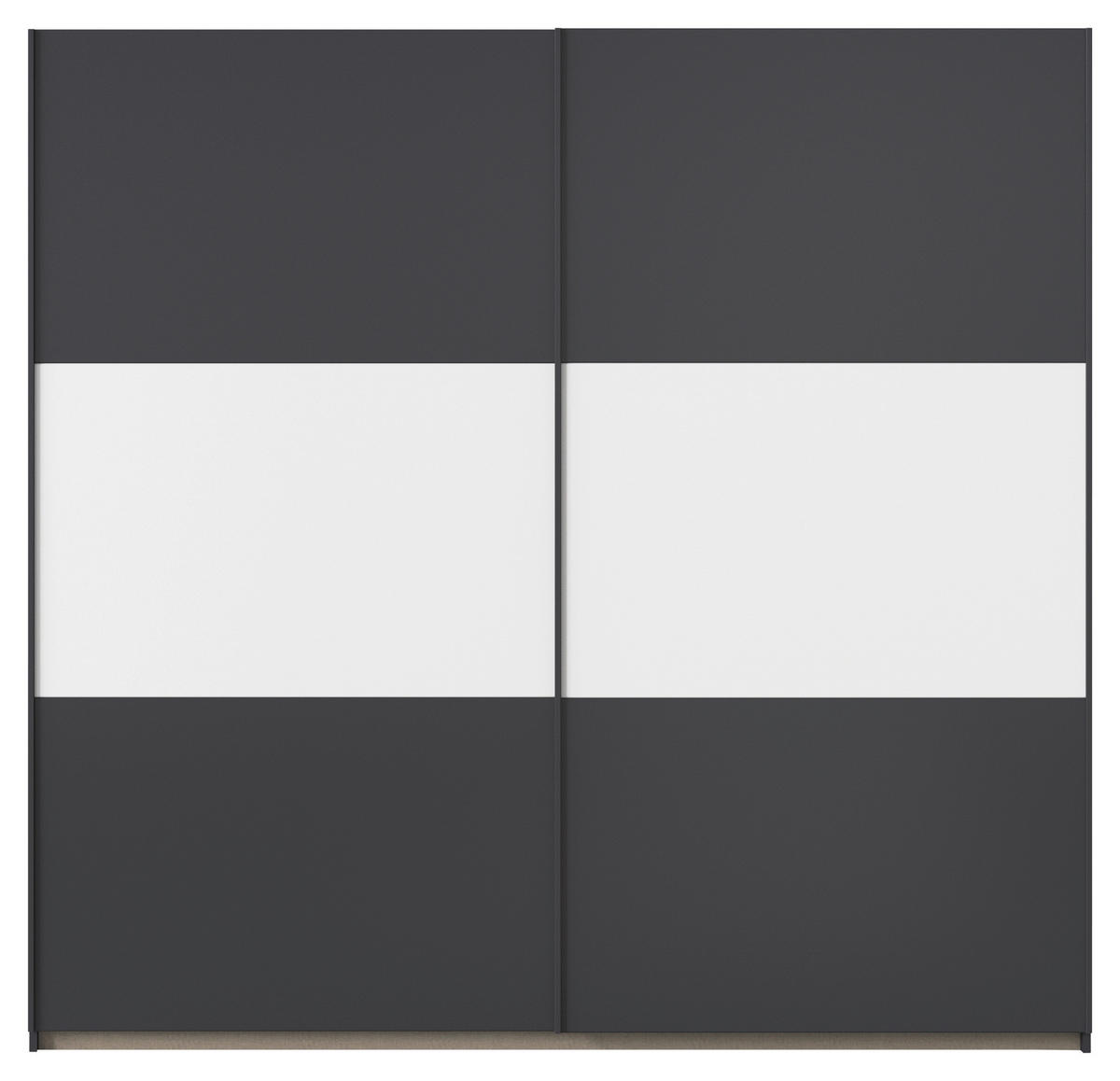 SCHWEBETÜRENSCHRANK in Grau, Weiss, Alufarben  - Weiss/Alufarben, Modern, Holzwerkstoff/Metall (218/210/59cm) - Rauch Möbel