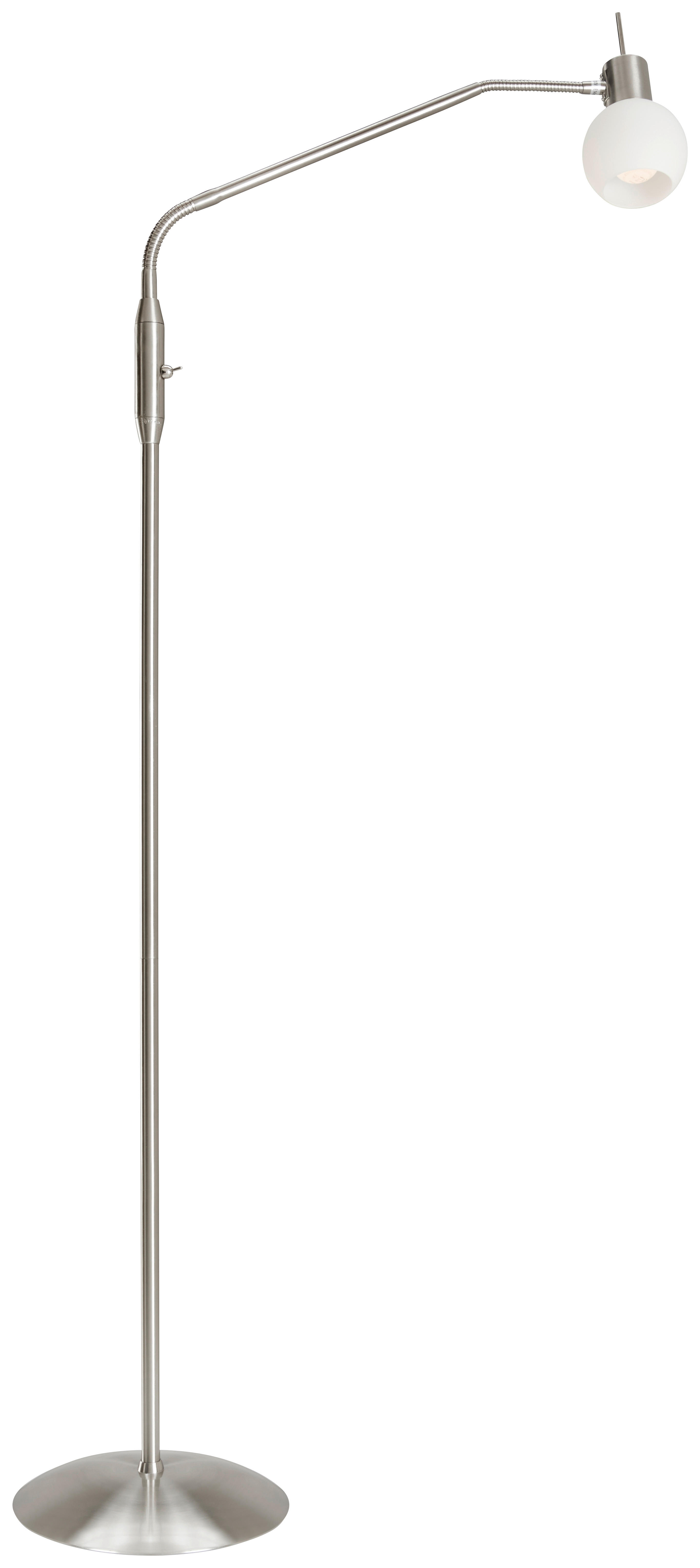 LED STOJACIA LAMPA, 145 cm - biela/niklová, Basics, kov/sklo (145cm) - Novel