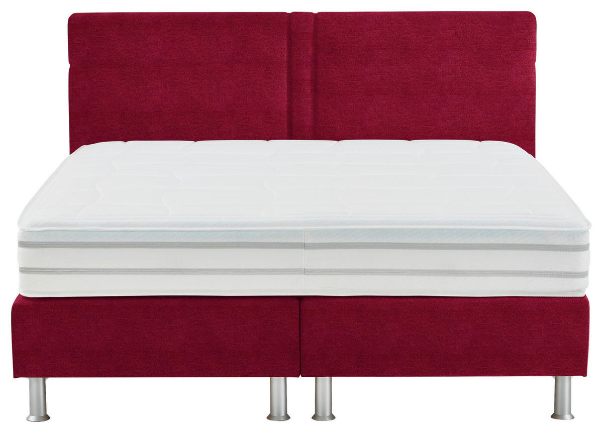 BOXSPRINGBETT 180/200 cm  Rot  - Rot/Alufarben, Design, Kunststoff/Textil (180/200cm) - Beldomo - Sleep
