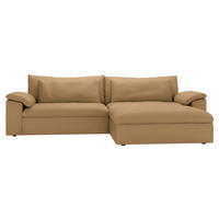 ECKSOFA  Chenille Cognac  - Cognac/Schwarz, Modern, Kunststoff/Textil (306/198cm) - Carryhome