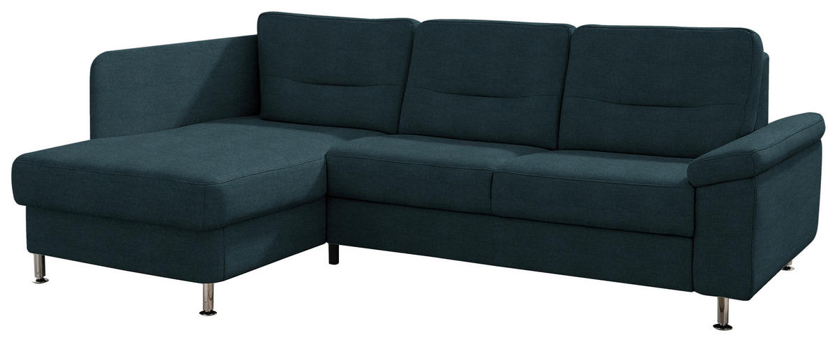 ECKSOFA Flachgewebe Opal  - Opal/Alufarben, Konventionell, Textil/Metall (160/244cm) - Beldomo Comfort
