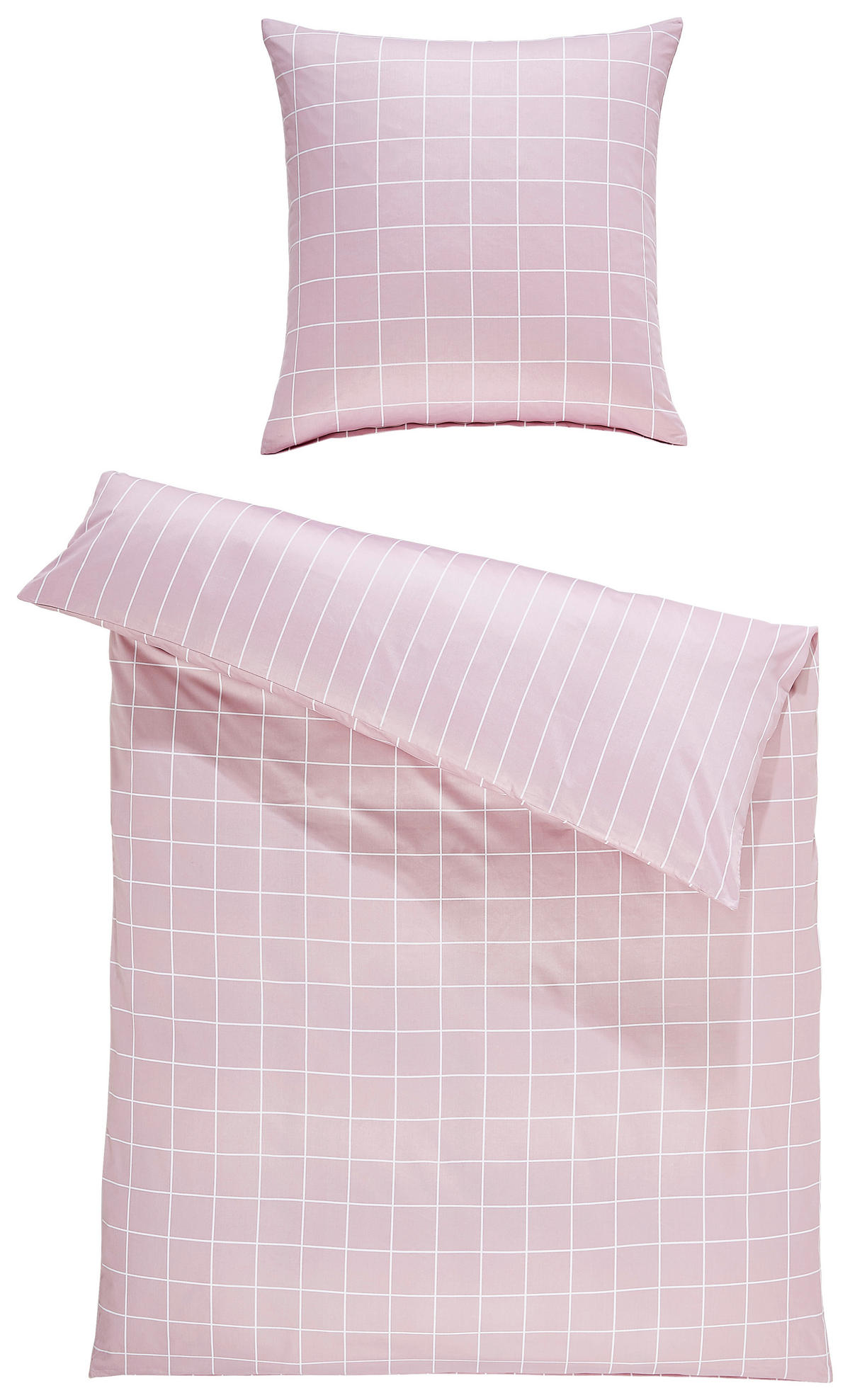 WENDEBETTWÄSCHE Giulietta Makosatin 135/200 cm  - Weiß/Rosa, KONVENTIONELL, Textil (135/200cm) - Janine