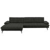 ECKSOFA in Velours Dunkelgrau  - Dunkelgrau/Schwarz, Design, Textil/Metall (180/310cm) - Dieter Knoll