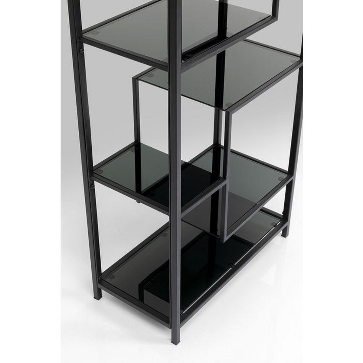 REGAL Anthrazit, Schwarz  - Anthrazit/Schwarz, Design, Glas/Metall (60/195/30cm) - Kare-Design