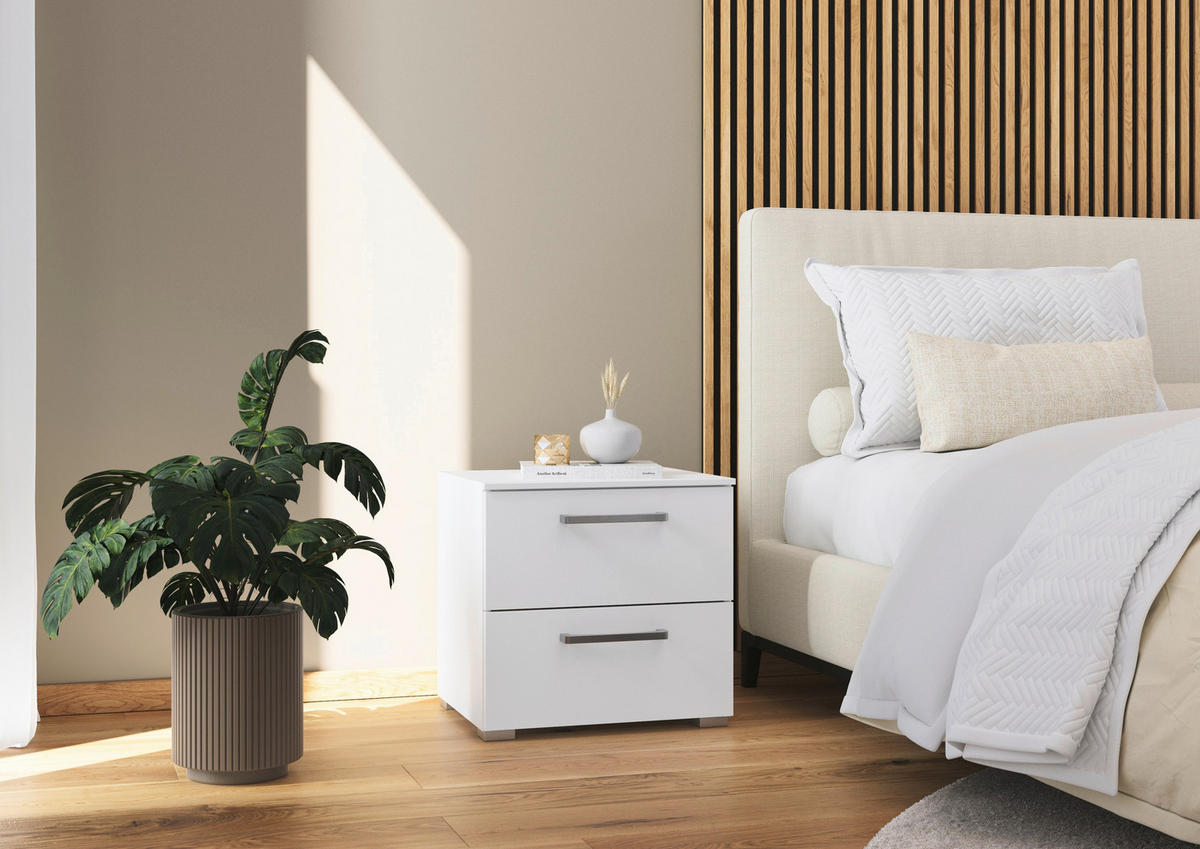 NACHTSCHRANK 50/49/42 cm  - Edelstahlfarben/Alufarben, Basics, Holzwerkstoff/Kunststoff (50/49/42cm) - Xora